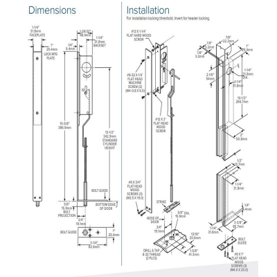 Adams Rite 1877 Cylinder Operated Flush Bolt - CookandBoardman.com