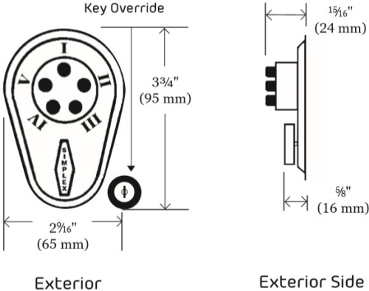 Simplex 900 Series Auxiliary Lock with Thumbturn - CookandBoardman.com