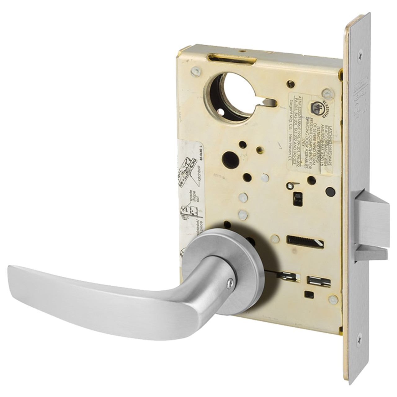 Sargent 8200 Series Heavy Duty Mortise Lockset, Exit Latch (8213) Function