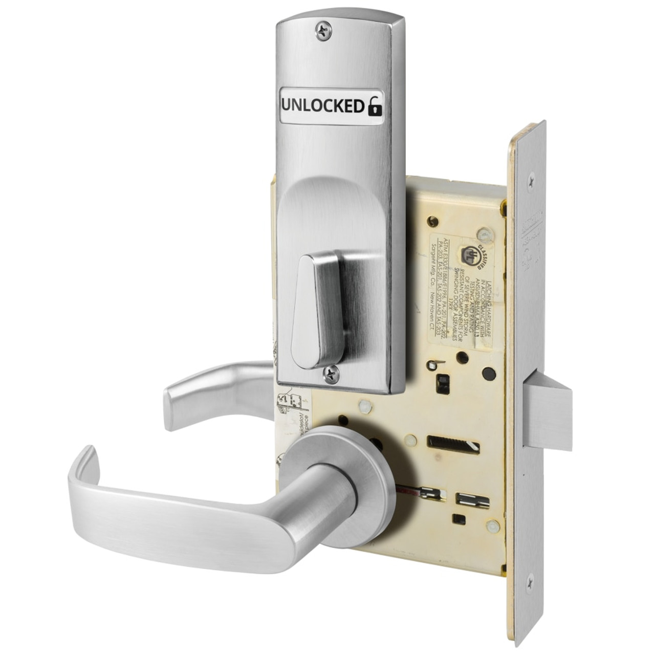 Sargent 8200 Series Heavy Duty Mortise Lockset, Privacy Bath/Bedroom (8265) Function with Indicator