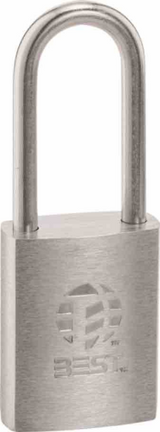 BEST 21B Series Padlock, 7-Pin Housing SFIC Less Core, 5/16"Dia Brass Shackle