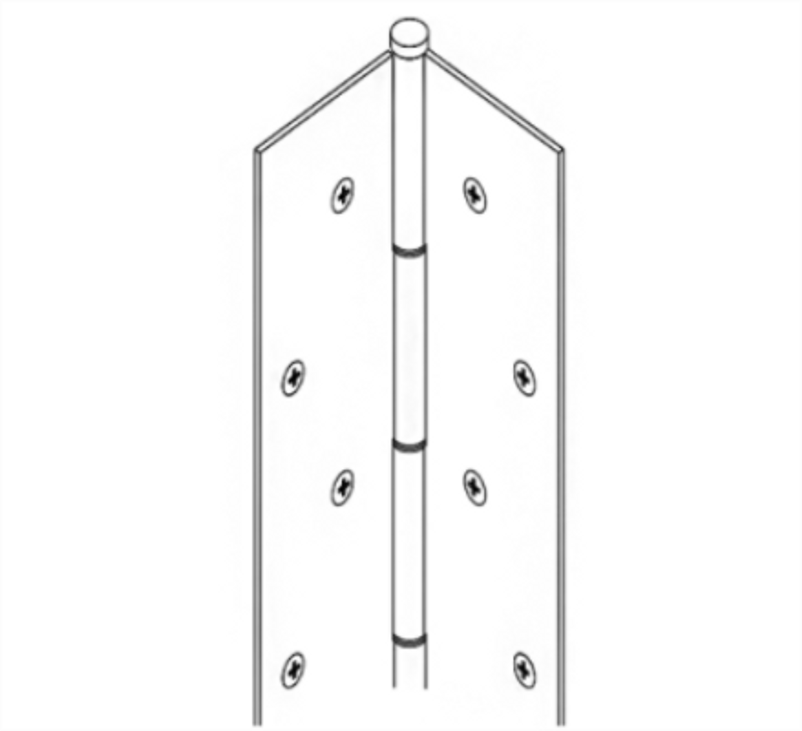 Markar FM300, Full Mortise Continuous Hinge, Satin Stainless Steel