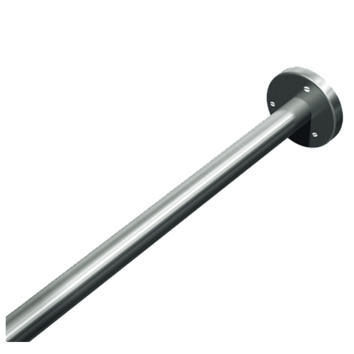 ASI 10-1214 Shower Curtain Rod with Flanges - 1"Dia. Stainless Steel Tube