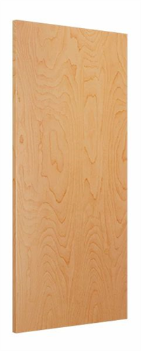Wood Door 3'-0" x 6'-8", Rotary White Birch, Prefinished Caramel