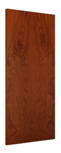 Wood Door 3'-0" x 7'-0", Rotary Natural Birch, Prefinished Bourbon