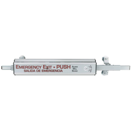 Arm-A-Dor A101/102 Exit Device, Alarmed, Relocking, 3' to 4' Doors, 6-3/4" Jambs, Aluminum