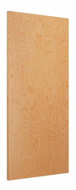 Wood Door 3'-0" x 6'-8", Rotary White Birch, Prefinished Caramel