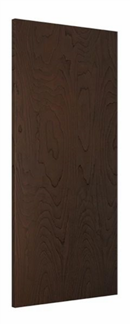 Wood Door 3'-0" x 6'-8", Rotary White Birch, Prefinished Cocoa Bean