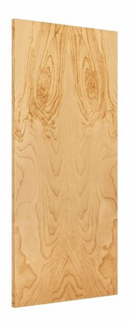 Wood Door 3'-0" x 7'-0", Rotary Natural Birch, Prefinished Clear