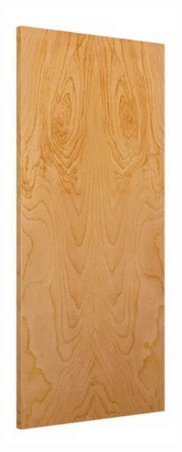 Wood Door 3'-0" x 7'-0", Rotary Natural Birch, Prefinished Honey