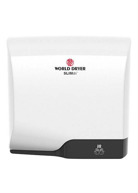 World Dryer® SLIMdri® Energy-Efficient Hand Dryer, 950 Watts, Antimicrobial - Brushed Stainless Steel