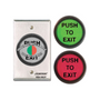 Securitron PB5 Push Button, Red/Green/Blue ADA, Satin Stainless Steel