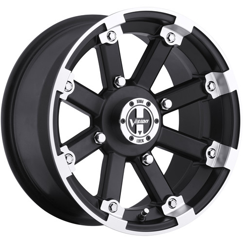 Vision Lock Out 12x7 Machined Black Wheel Vision Lock Out 4x110 3 393-127110MBML4