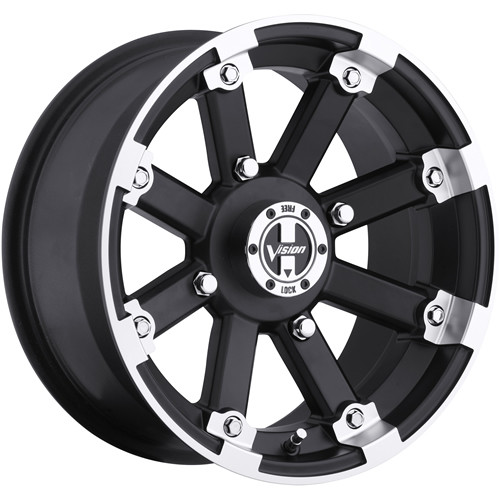 Vision Lock Out 12x8 Matte Black Machined Vision Lock Out Rim 4x156 -10 Offset 393-128156MBML4 393-128156MBML4