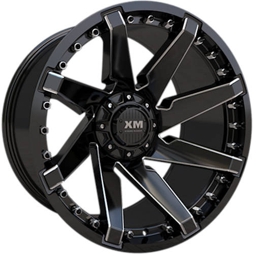 Xtreme Mudder XM-301 22x12 Black Milled Wheel Xtreme Mudder XM-301 6x135 6x5.5 -44 XM301221261356139-44108GBM