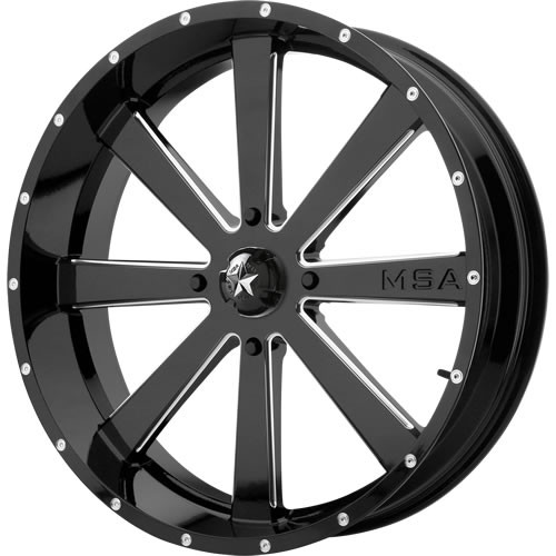 MSA Flash 20x7 Black Milled Wheel MSA Flash M34 4x156 0 M34-020756M