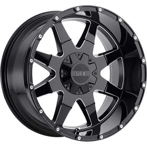G-FX TR12 20x9 Black Milled Wheel G-FX TR12 5x5.5 5x150 18 T12 290-5015-18 GBM