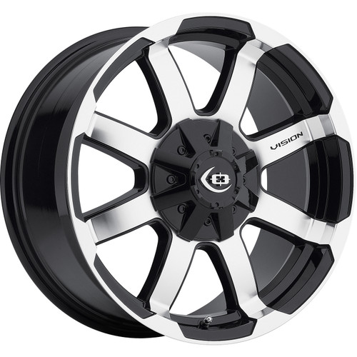 Vision Valor 18x8.5 Machined Black Wheel Vision Valor 5x4.5 5x5 0 413-8807GBMF0