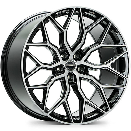 Vossen HF2 20x10.5 Machined Black Wheel Vossen HF2 5x112 30 HF2-0M17