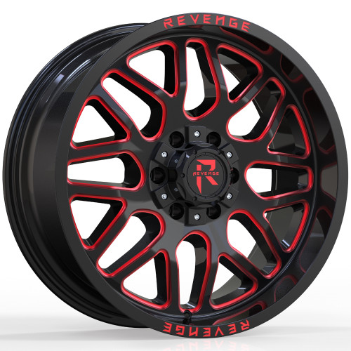 Revenge Offroad RV-206 22x12 Black Red Wheel Revenge Offroad RV-206 5x5 5x5.5 -44 RV206-221251271397-44BRW