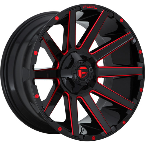 Fuel Contra 20x9 Black Red Wheel Fuel Contra D643 5x5.5 5x150 1 D64320907050