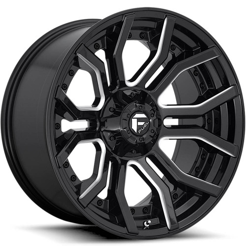 Fuel Rage 24x12 Black Milled Wheel Fuel Rage D711 5x5 5x5.5 -44 D71124205747