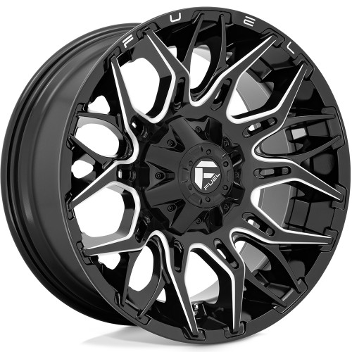 Fuel Twitch 22x12 Black Milled Wheel Fuel Twitch D769 5x4.5 5x5 -44 D76922202647