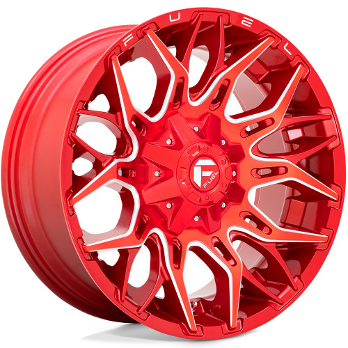 Fuel Twitch 22x10 Red Milled Wheel Fuel Twitch D771 6x135 6x5.5 -18 D77122009847