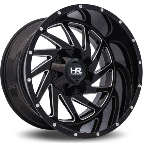 Hardrock Crusher 20x12 Black Milled Wheel Hardrock Crusher H704 5x5 5x5.5 -44 H704-201252144GBM