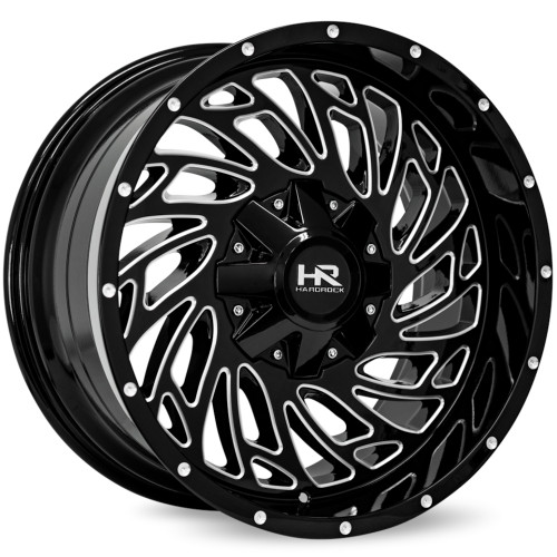 Hardrock Attack 20x12 Black Milled Wheel Hardrock Attack H710 5x5 5x5.5 -51 H710-201252151GBM