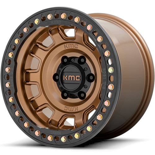 KMC KM236 17x9 Bronze Black Wheel KMC KM236 Tank Beadlock 6x5.5 -15 KM23679060615N