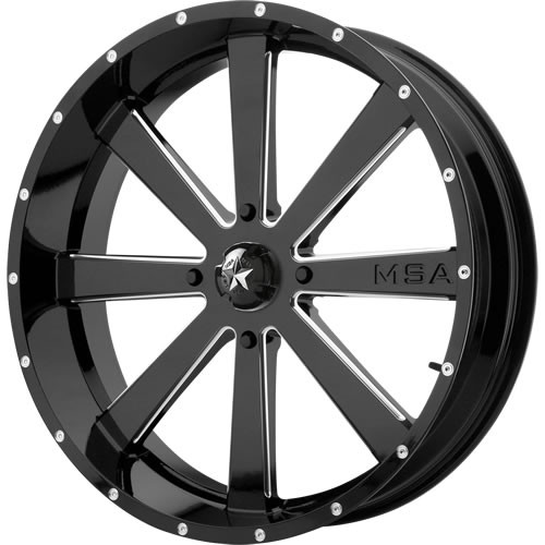 MSA Flash 18x7 Black Milled Wheel MSA Flash M34 4x156 0 M34-018756M