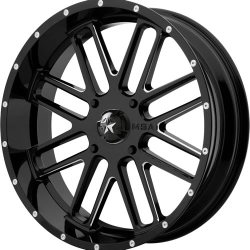 MSA Bandit 18x7 Black Milled Wheel MSA Bandit M35 4x156 0 M35-018756M