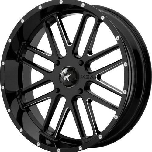 MSA Bandit 20x7 Black Milled Wheel MSA Bandit M35 4x156 0 M35-020756M