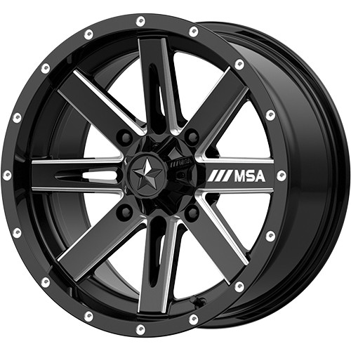 MSA Boxer 18x7 Black Milled Wheel MSA Boxer M41 4x137 10 M41-018737