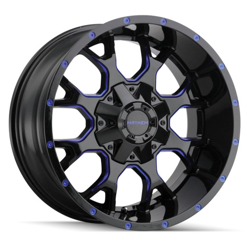 Mayhem Warrior 18x9 Black Blue Wheel Mayhem Warrior 8015 5x5.5 5x150 18 8015-8997BTB18