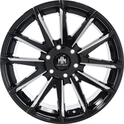 Mayhem Crossfire 22x9.5 Black Milled Wheel Mayhem Crossfire 8109 6x135 25 8109-22936BM25