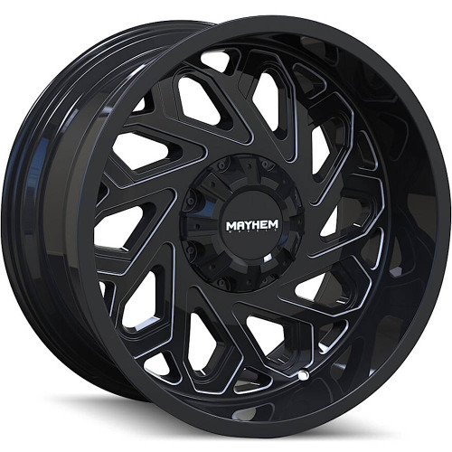 Mayhem Essex 22x12 Black Milled Wheel Mayhem Essex 8112 8x6.5 -51 8112-22281BM