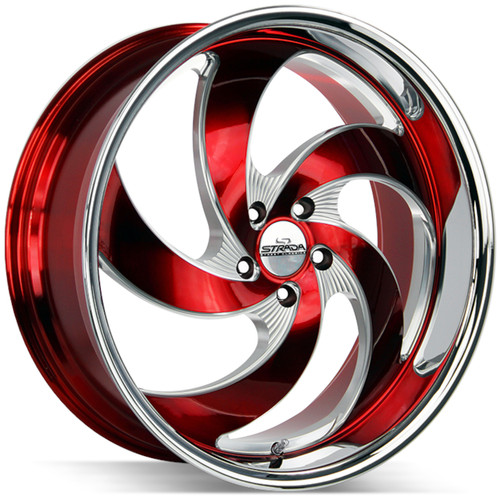 Strada Retro 5 22x9 Red Milled Wheel Strada Retro 5 5x120 35 C05252035RMLSS