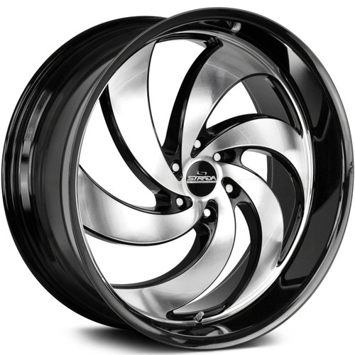 Strada Retro 6 24x10 Machined Black Wheel Strada Retro 6 6x135 24 C06463524GBM