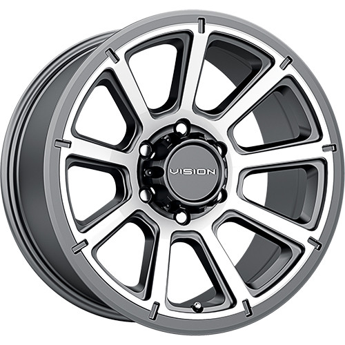 Vision Turbine 20x9 Gray Machined Wheel Vision Turbine 353 5x150 12 353-2950GMMF12