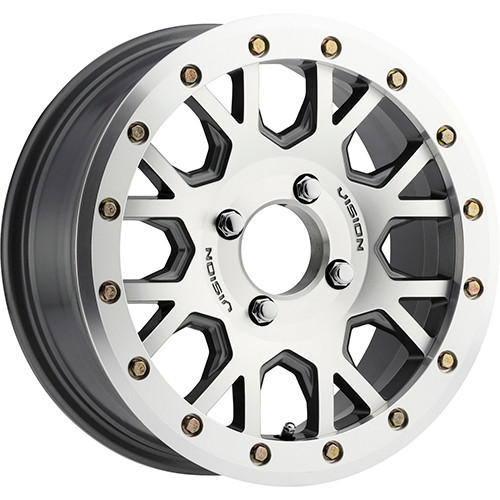 Vision Invader 15x6 Machined Gray Beadlock Wheel Vision Invader GV8 4x156 38 GV8BLC156156ACM48NCC