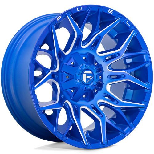 Fuel Twitch 22x12 Blue Milled Wheel Fuel Twitch D770 5x4.5 5x5 -44 D77022202647