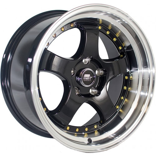 MST MT07 17x9 Black Machined Gold Wheel MST MT07 5x4.5 20 07-7965-20-BKGL