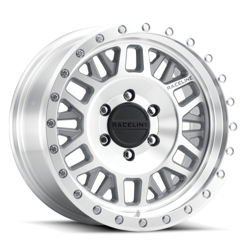 Raceline Ryno 18x9 Silver Machined Wheel Raceline Ryno 951MC 5x5.5  18 951MC-89055+18