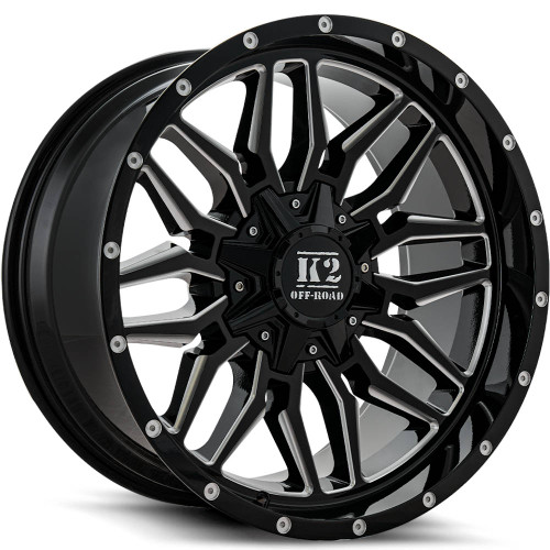 K2 Offroad Rage 20x9 Black Milled Wheel K2 Offroad Rage 5x5 5x5.5 0 K16209555127+00RML