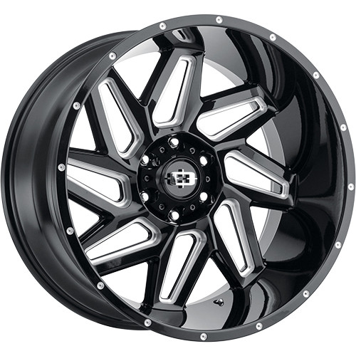 Vision Spyder 17x9 Black Milled Wheel Vision Spyder 361 8x170  12 361-7970GBMS12