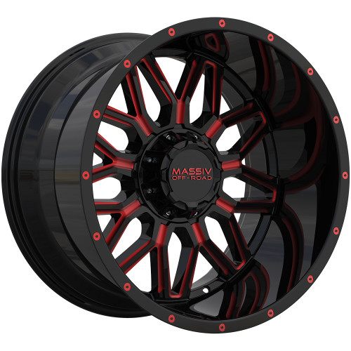 Massiv Offroad OR1 22x10 Black Red Wheel Massiv Offroad OR1 6x135 6x5.5 -18 MAS-OR1-22130-N18BWR