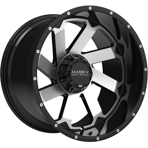 Massiv Offroad OR4 22x10 Black Machined Wheel Massiv Offroad OR4 5x5 5x5.5 -18 MAS-OR4-22106-N18BM