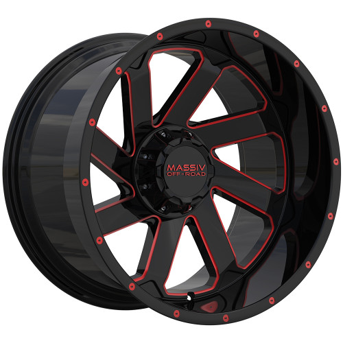 Massiv Offroad OR4 22x10 Black Red Wheel Massiv Offroad OR4 6x135 6x5.5 -18 MAS-OR4-22130-N18BWR